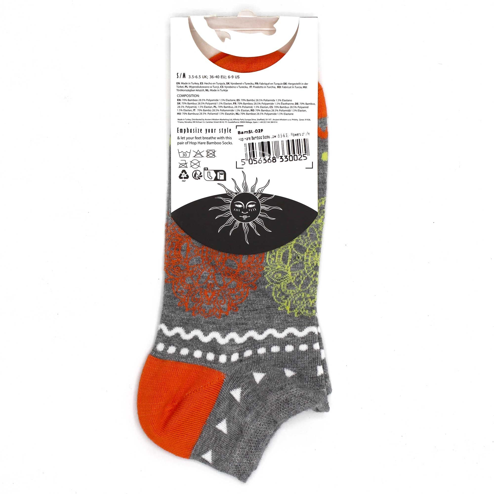 bG9jYWw6Ly9tZWRpYS9TTi9DQy82MFIzMEMxRzZSVzNDQ1NOLzlhZTU1YzMyLmpwZWc.jpg S/M Hop Hare Bamboo Socks Low (3.5-6.5) - Flowers of Life - Image 4