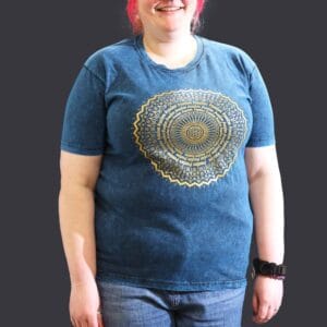 XLarge Stone Washed T-Shirt - Mandala - Blue