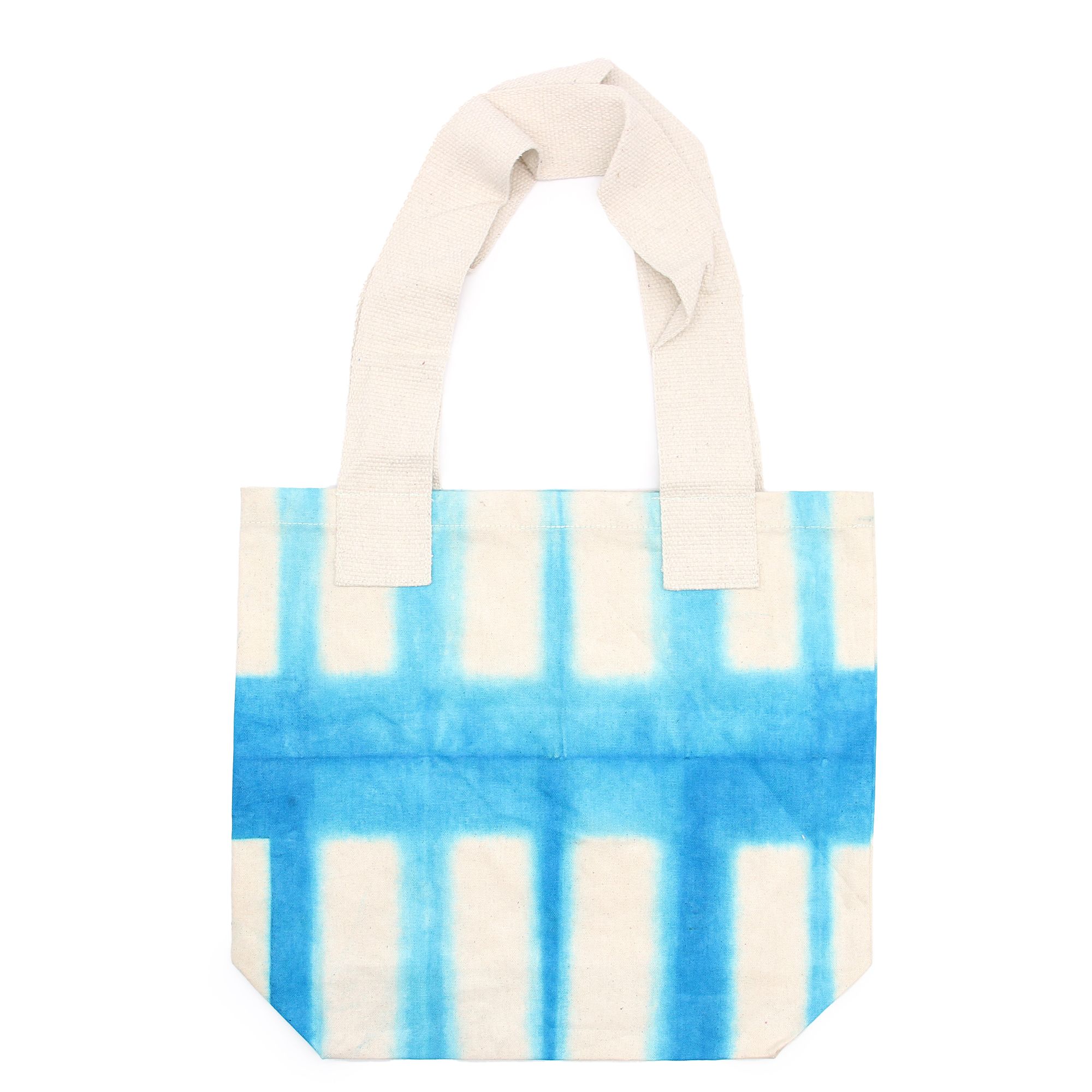 bG9jYWw6Ly9tZWRpYS9TUS8wRC82MFIzMEMxRzZSVzMwRFNRLzhlN2NhZWVhLmpwZWc.jpg Natural Tye-Dye Cotton Bag (8oz) - 38x42x12cm - Sky Blue Blocks - Natural Handle