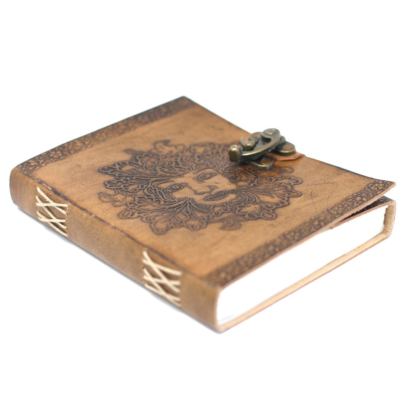 bG9jYWw6Ly9tZWRpYS9TUS8yRC82MFIzMEMxRzZNVjMyRFNRLzY0MGJkNzQ5LmpwZWc.jpg Leather Greenman Notebook (6x8") - Image 3