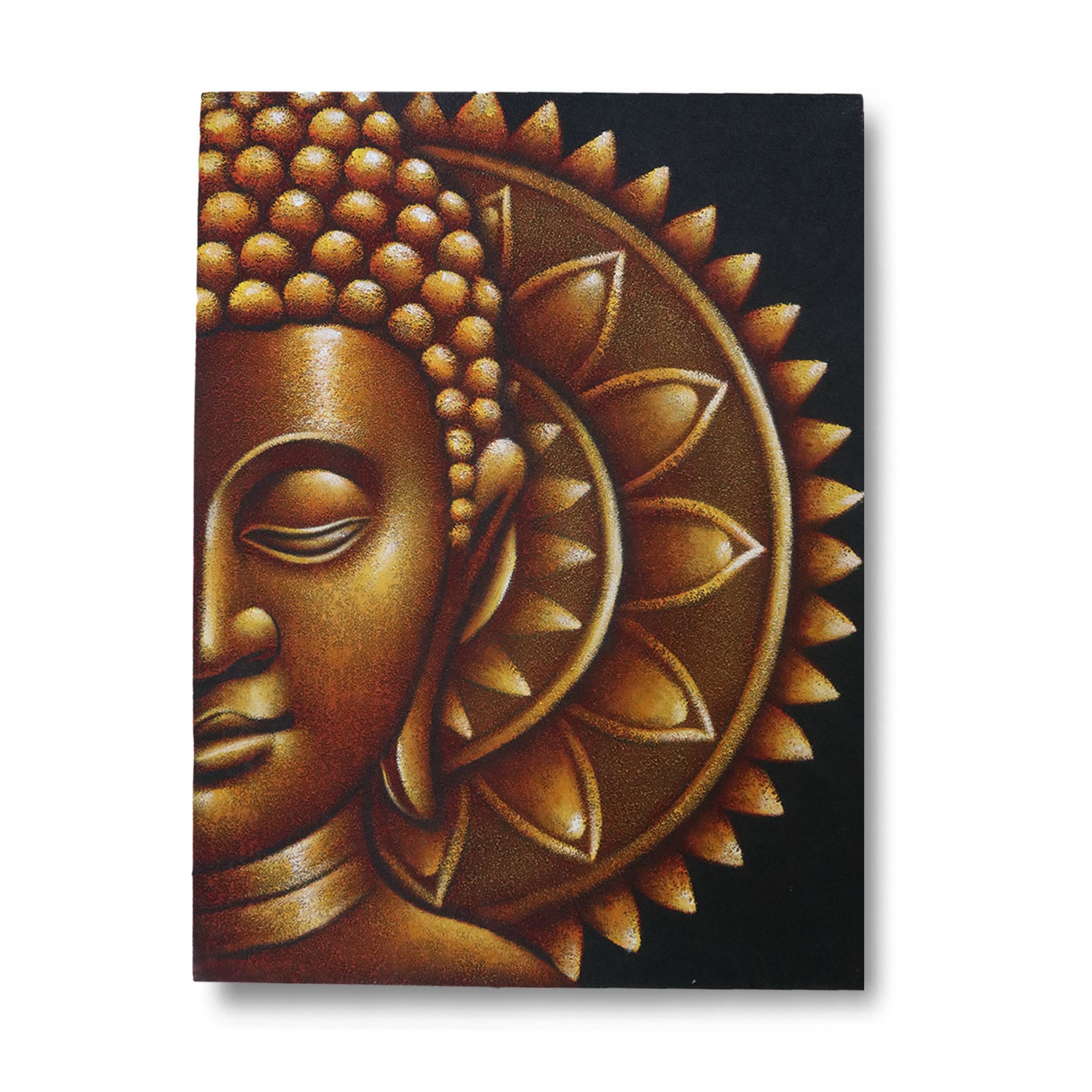 bG9jYWw6Ly9tZWRpYS9TUS9FRC82MFIzMEMxRzZSVktFRFNRL2ExYjg2ZGY4LmpwZWc.jpg Gold Half Buddha Mandala 60x80cm - Image 4