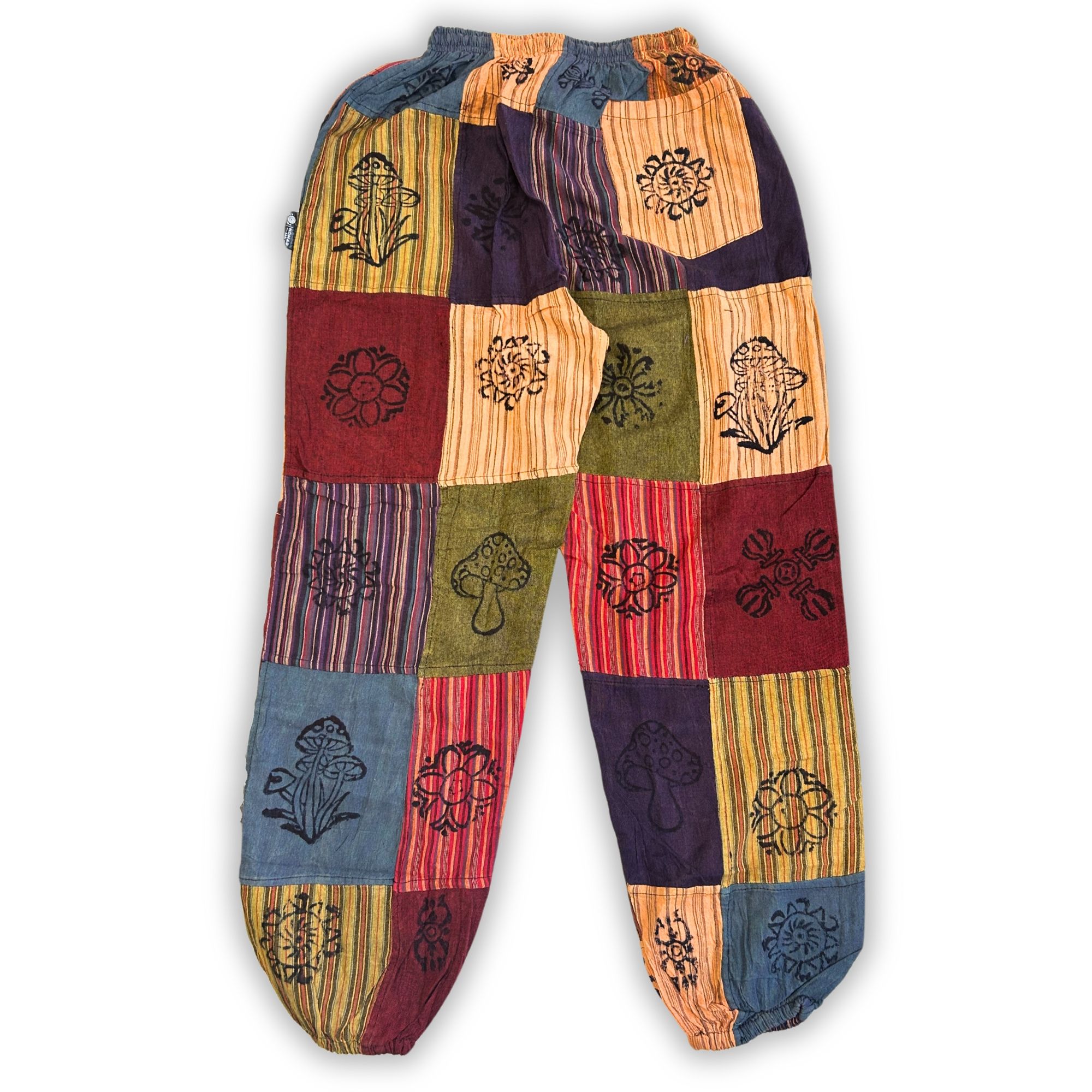 bG9jYWw6Ly9tZWRpYS9TUi8wRC82MFIzMEMxSDc0U0swRFNSL2VkNDQ5Y2E0LmpwZWc.jpg Nomad Sari - Mushroom Pants - Block Print Designs - Orange Tones L/XL - Image 2