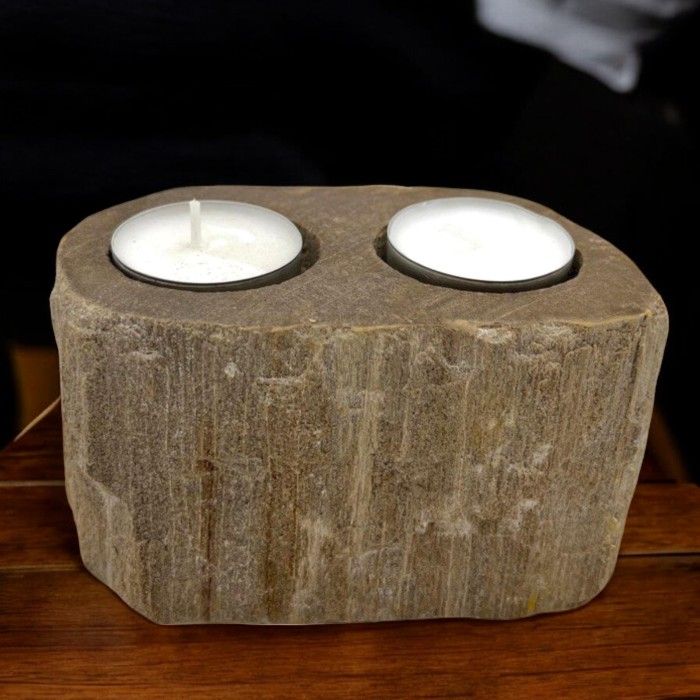 bG9jYWw6Ly9tZWRpYS9TUy9BRC82MFIzMEMxSDc0UjNBRFNTL2UzNmM5OTI5LmpwZWc.jpg Petrified Wood Candle Holder - Double - Image 6