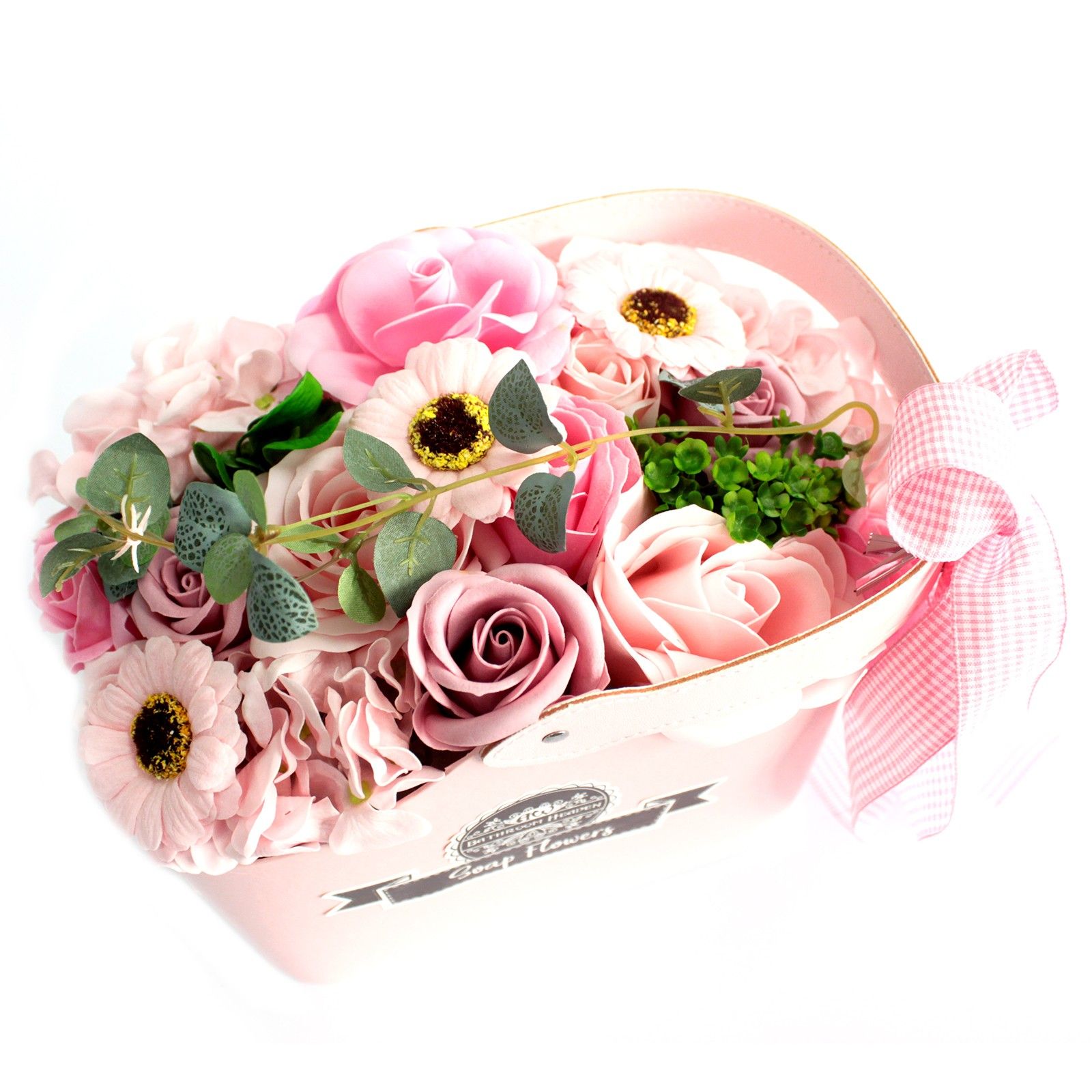 bG9jYWw6Ly9tZWRpYS9ITS9FRC82MFIzMEMxRzZHV0tFREhNLzEyNjM4NDFjLmpwZWc.jpg Basket Soap Flower Bouquet - Pink - Image 3